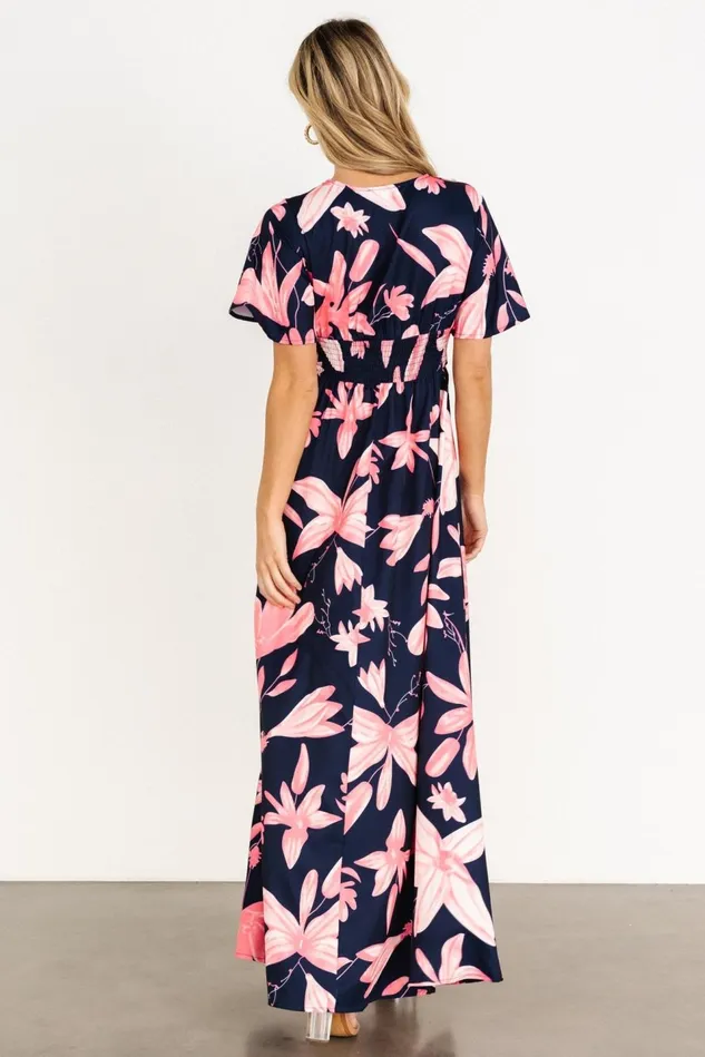 Baltic Born Maxi Dresses Women Dina Maxi Dress Navy Pink Floral Baltic Born Maxi Dresses Women Dina Maxi Dress Navy Pink Floral