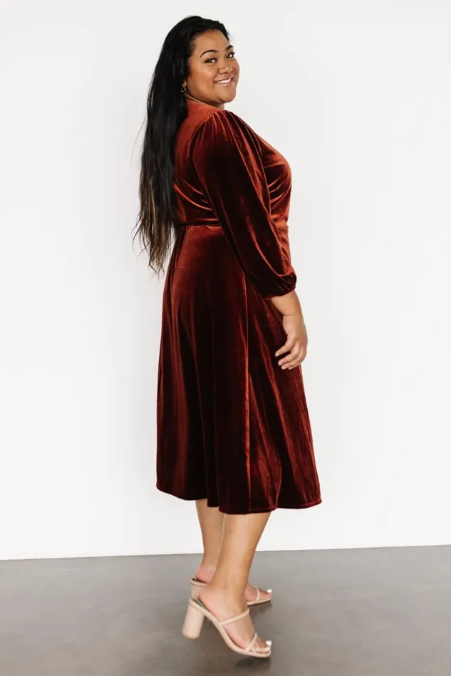 Baltic Born Mother Of The Bride Women Beckinsale Velvet Wrap Dress Cinnamon Baltic Born Mother Of The Bride Women Beckinsale Velvet Wrap Dress Cinnamon