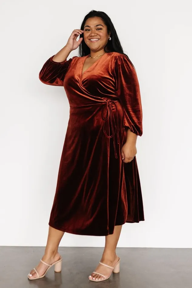 Baltic Born Mother Of The Bride Women Beckinsale Velvet Wrap Dress Cinnamon Baltic Born Mother Of The Bride Women Beckinsale Velvet Wrap Dress Cinnamon