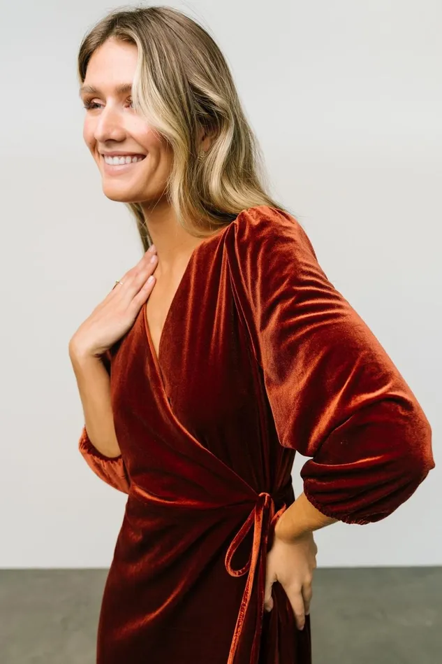 Baltic Born Mother Of The Bride Women Beckinsale Velvet Wrap Dress Cinnamon Baltic Born Mother Of The Bride Women Beckinsale Velvet Wrap Dress Cinnamon