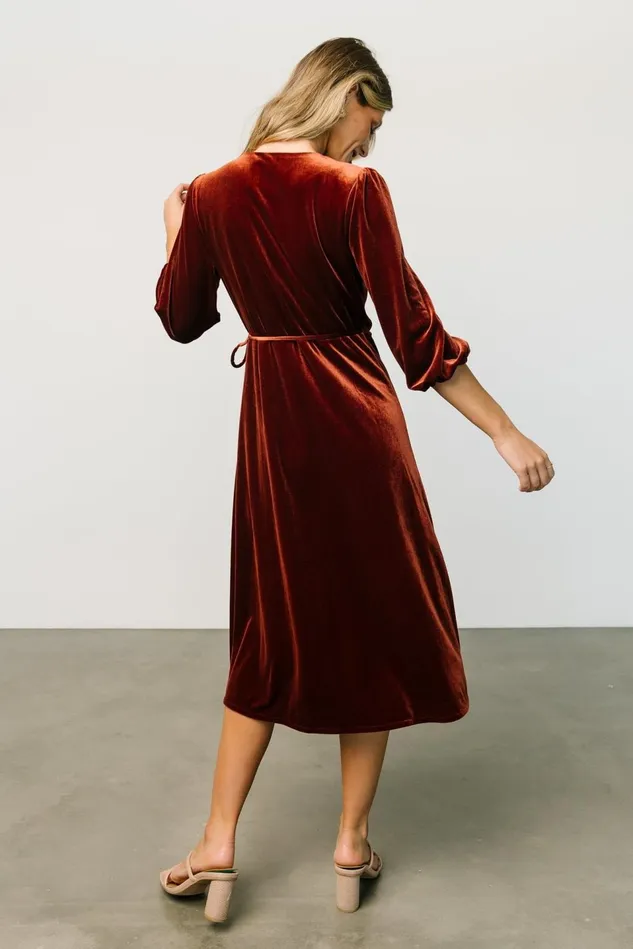 Baltic Born Mother Of The Bride Women Beckinsale Velvet Wrap Dress Cinnamon Baltic Born Mother Of The Bride Women Beckinsale Velvet Wrap Dress Cinnamon