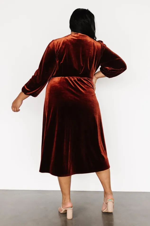 Baltic Born Mother Of The Bride Women Beckinsale Velvet Wrap Dress Cinnamon Baltic Born Mother Of The Bride Women Beckinsale Velvet Wrap Dress Cinnamon
