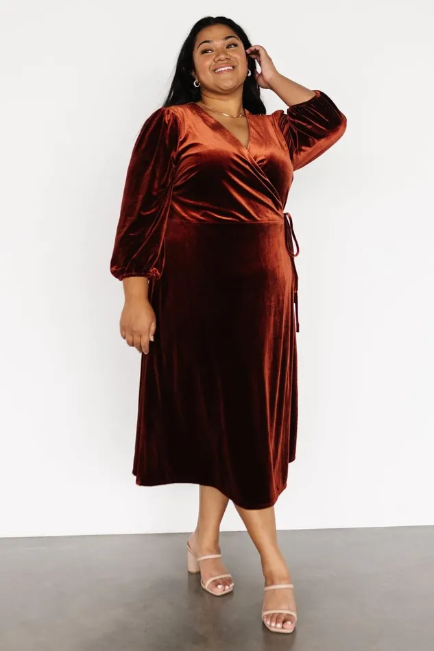 Baltic Born Mother Of The Bride Women Beckinsale Velvet Wrap Dress Cinnamon Baltic Born Mother Of The Bride Women Beckinsale Velvet Wrap Dress Cinnamon