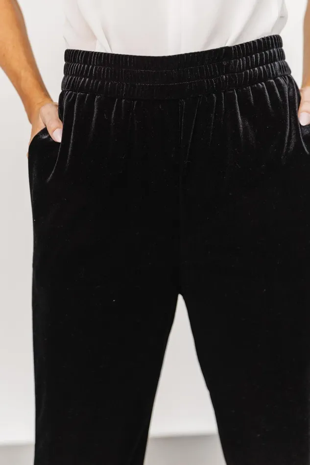 Baltic Born Pants Women Archie Velvet Jogger Pants Black