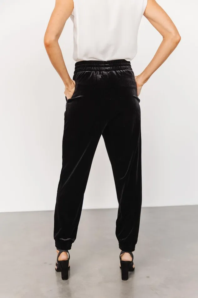 Baltic Born Pants Women Archie Velvet Jogger Pants Black