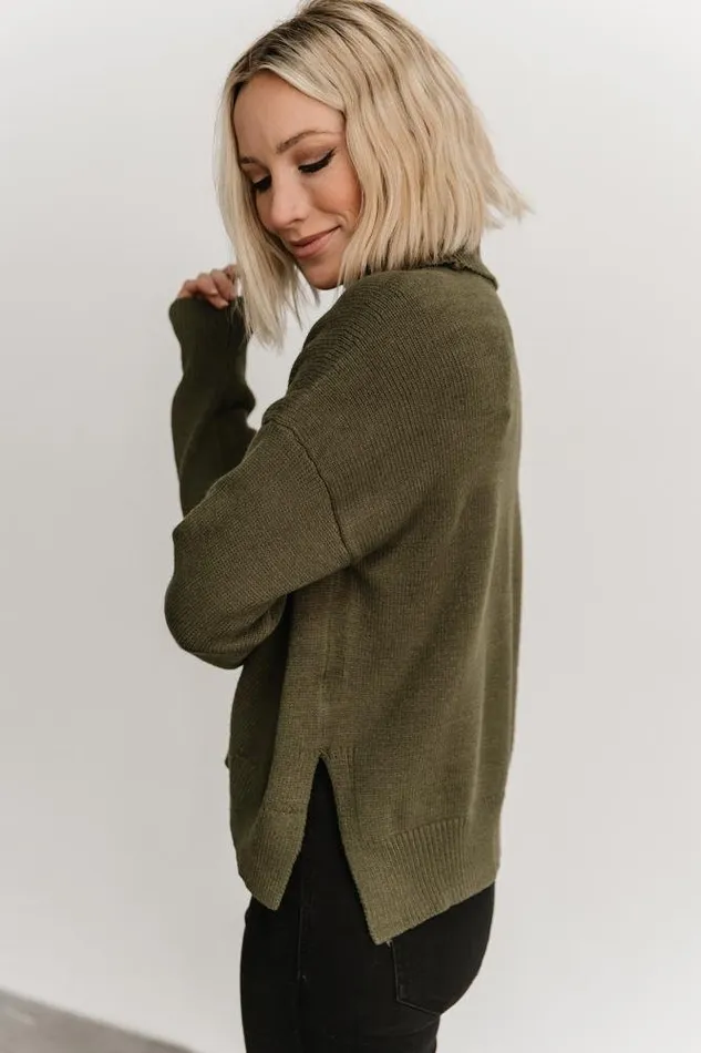 Baltic Born Sweaters Women Collins Knit Sweater Olive Baltic Born Sweaters Women Collins Knit Sweater Olive