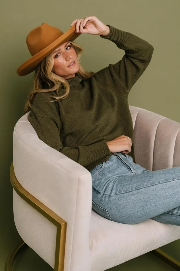Baltic Born Sweaters Women Collins Knit Sweater Olive Baltic Born Sweaters Women Collins Knit Sweater Olive
