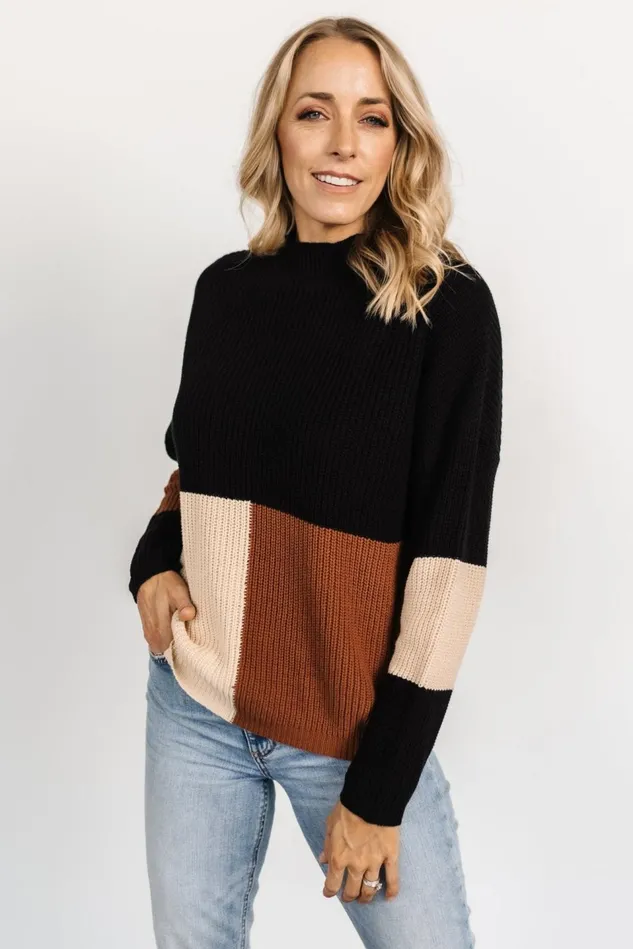 Baltic Born Sweaters Women Dawson Knit Sweater Black Multi