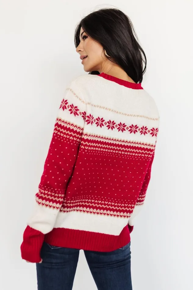 Baltic Born Sweaters Women Griffin Knit Sweater Red Multi Baltic Born Sweaters Women Griffin Knit Sweater Red Multi
