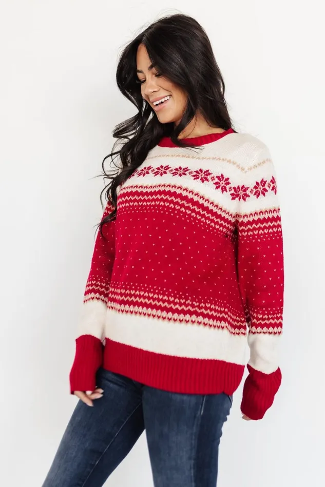 Baltic Born Sweaters Women Griffin Knit Sweater Red Multi Baltic Born Sweaters Women Griffin Knit Sweater Red Multi