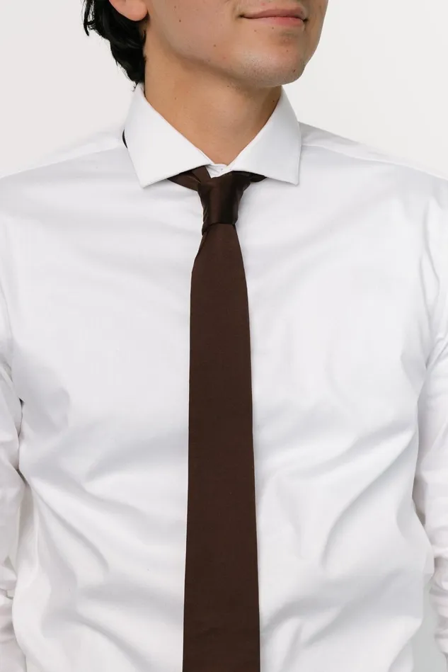 Baltic Born Ties Women Classic Satin Tie Espresso