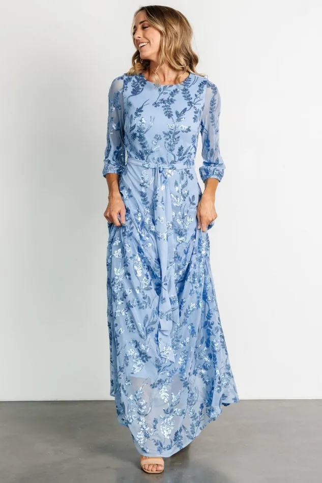 Baltic Born Wedding Guest Women Destiny Sequin Maxi Dress Blue