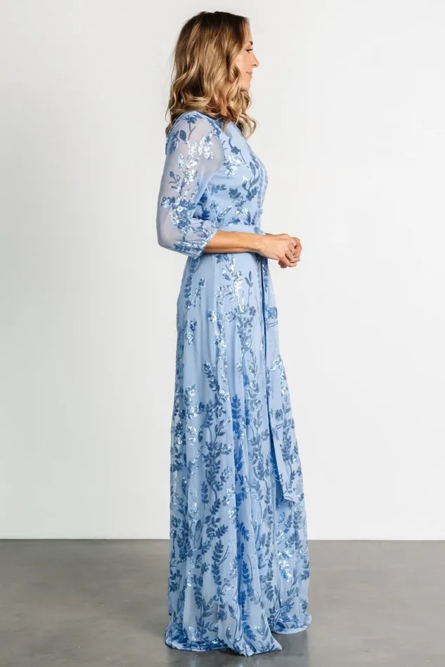 Baltic Born Wedding Guest Women Destiny Sequin Maxi Dress Blue