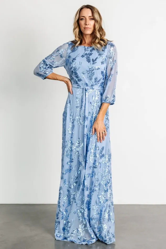 Baltic Born Wedding Guest Women Destiny Sequin Maxi Dress Blue