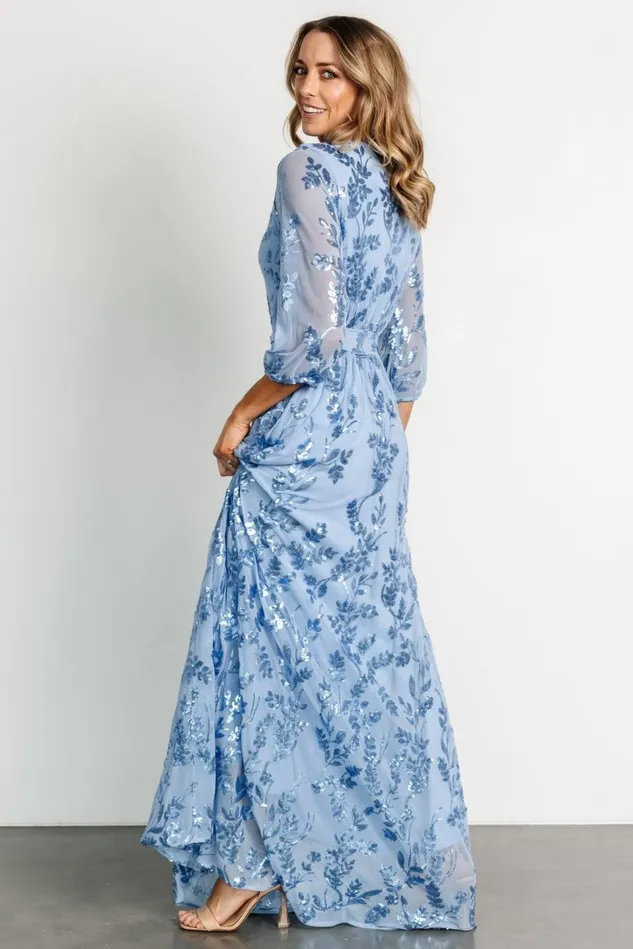 Baltic Born Wedding Guest Women Destiny Sequin Maxi Dress Blue
