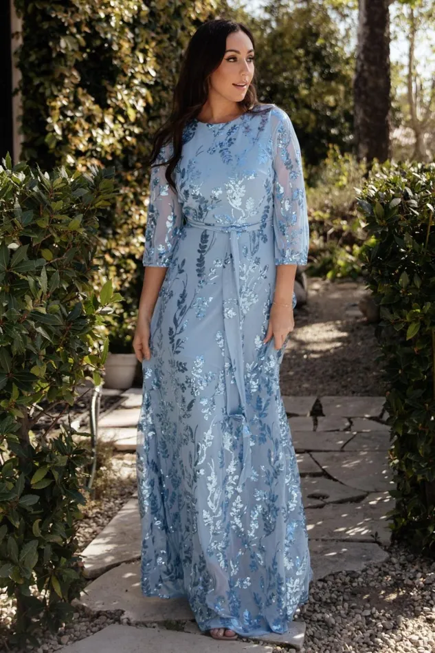 Baltic Born Wedding Guest Women Destiny Sequin Maxi Dress Blue