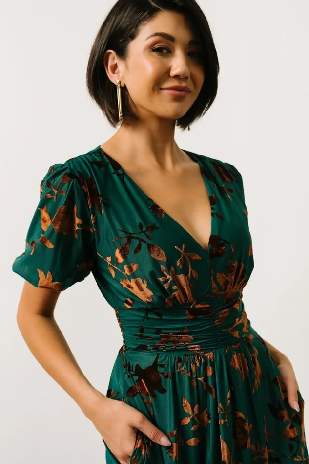 Baltic Born Wedding Guest Women Leslie Velvet Maxi Dress Bronze Jade Baltic Born Wedding Guest Women Leslie Velvet Maxi Dress Bronze Jade