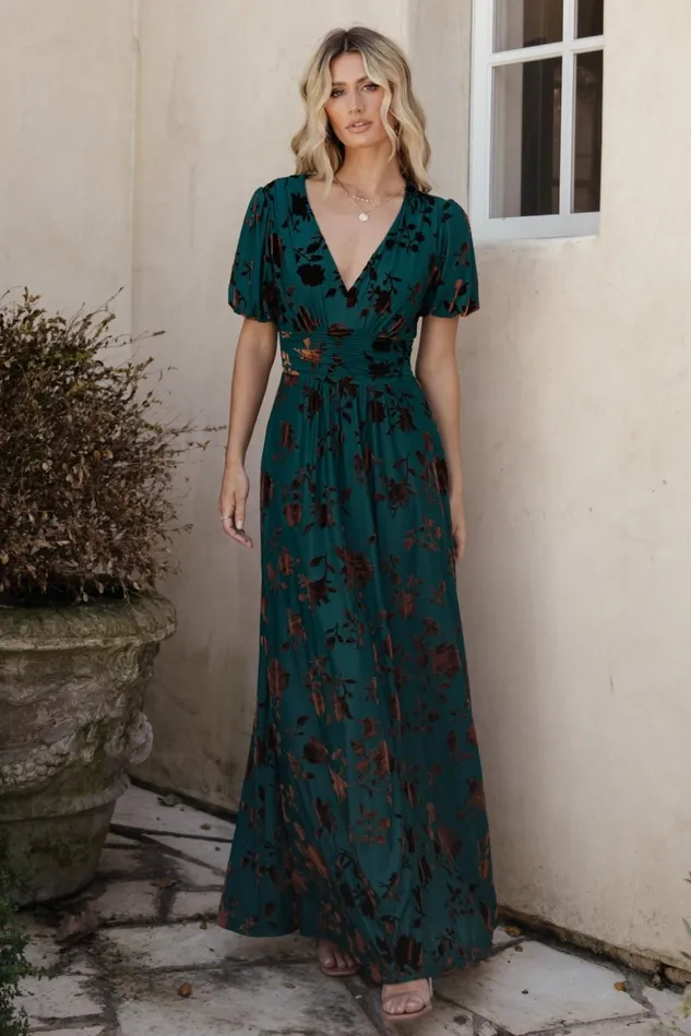 Baltic Born Wedding Guest Women Leslie Velvet Maxi Dress Bronze Jade Baltic Born Wedding Guest Women Leslie Velvet Maxi Dress Bronze Jade