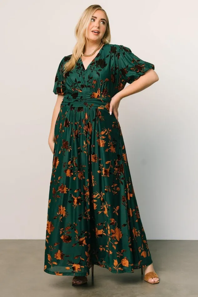 Baltic Born Wedding Guest Women Leslie Velvet Maxi Dress Bronze Jade Baltic Born Wedding Guest Women Leslie Velvet Maxi Dress Bronze Jade