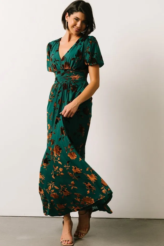Baltic Born Wedding Guest Women Leslie Velvet Maxi Dress Bronze Jade Baltic Born Wedding Guest Women Leslie Velvet Maxi Dress Bronze Jade