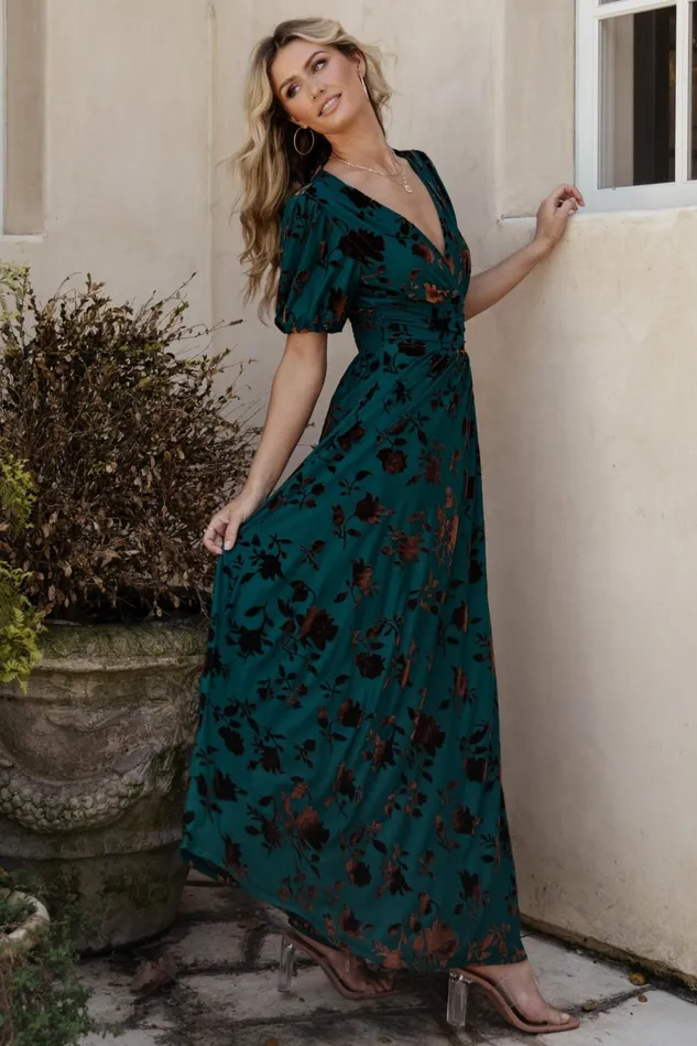 Baltic Born Wedding Guest Women Leslie Velvet Maxi Dress Bronze Jade Baltic Born Wedding Guest Women Leslie Velvet Maxi Dress Bronze Jade