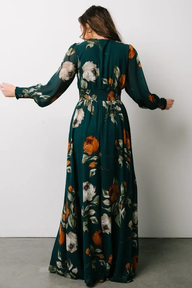 Baltic Born Wedding Guest Women Olivia Maxi Dress Deep Topaz Floral Baltic Born Wedding Guest Women Olivia Maxi Dress Deep Topaz Floral