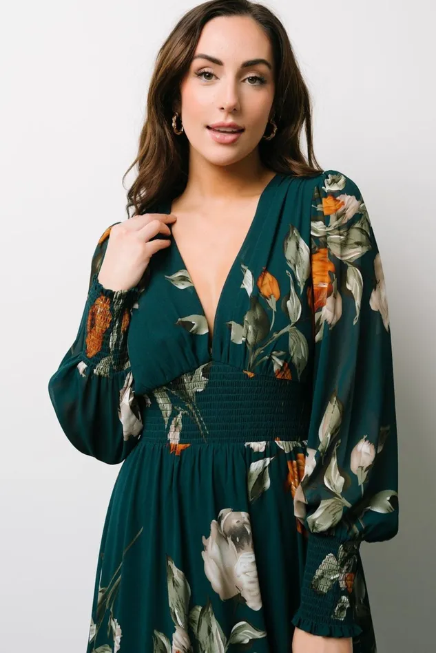 Baltic Born Wedding Guest Women Olivia Maxi Dress Deep Topaz Floral Baltic Born Wedding Guest Women Olivia Maxi Dress Deep Topaz Floral
