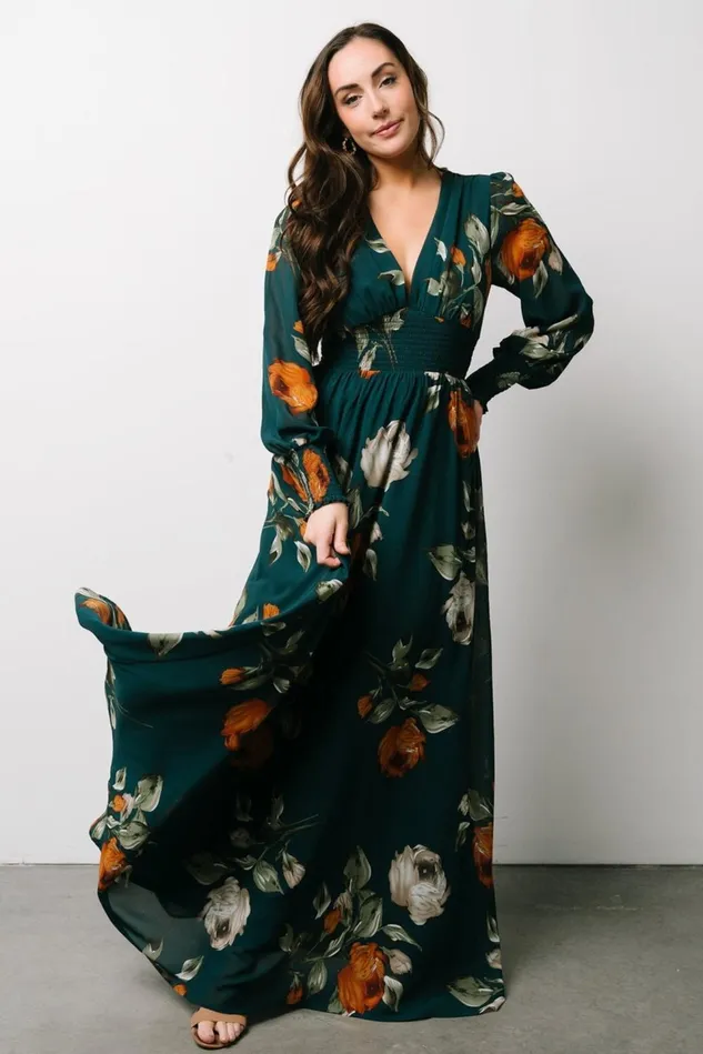 Baltic Born Wedding Guest Women Olivia Maxi Dress Deep Topaz Floral Baltic Born Wedding Guest Women Olivia Maxi Dress Deep Topaz Floral