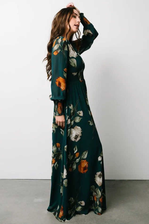 Baltic Born Wedding Guest Women Olivia Maxi Dress Deep Topaz Floral Baltic Born Wedding Guest Women Olivia Maxi Dress Deep Topaz Floral