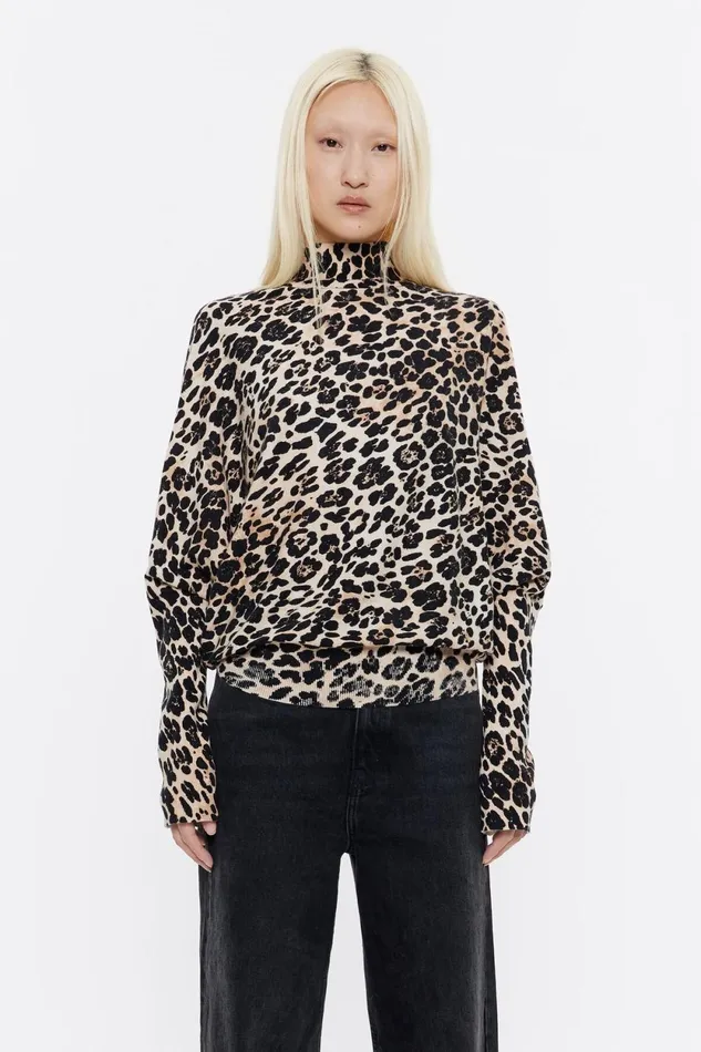 Beige Leopard Sweater Leopard Beige Women Bimba Y Lola Knitwear
