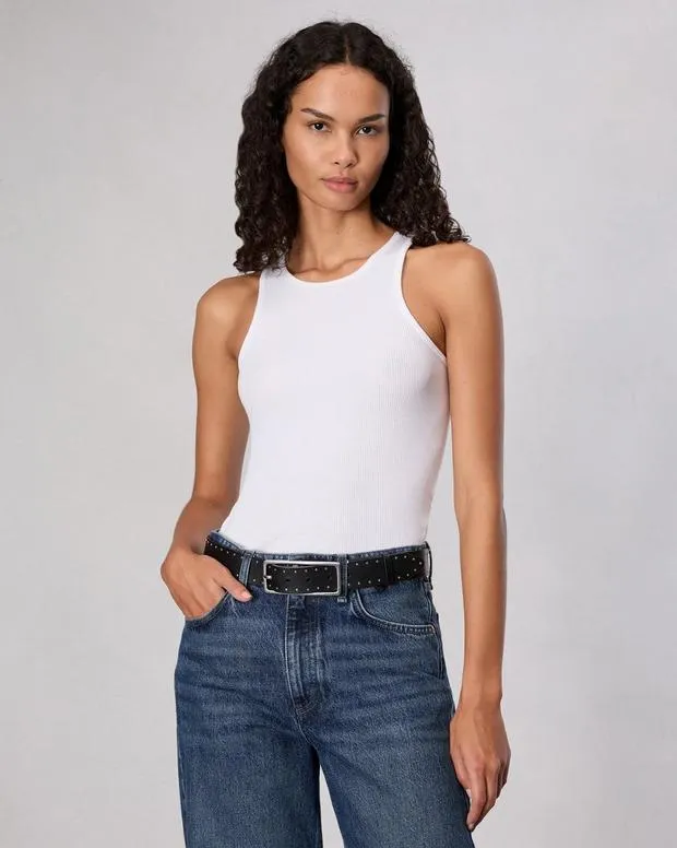 Belts Women Rag and Bone Rebound Leather Belt Black