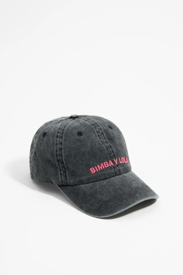 Black Cotton Cap Washed Black Women Bimba Y Lola Hats And Caps