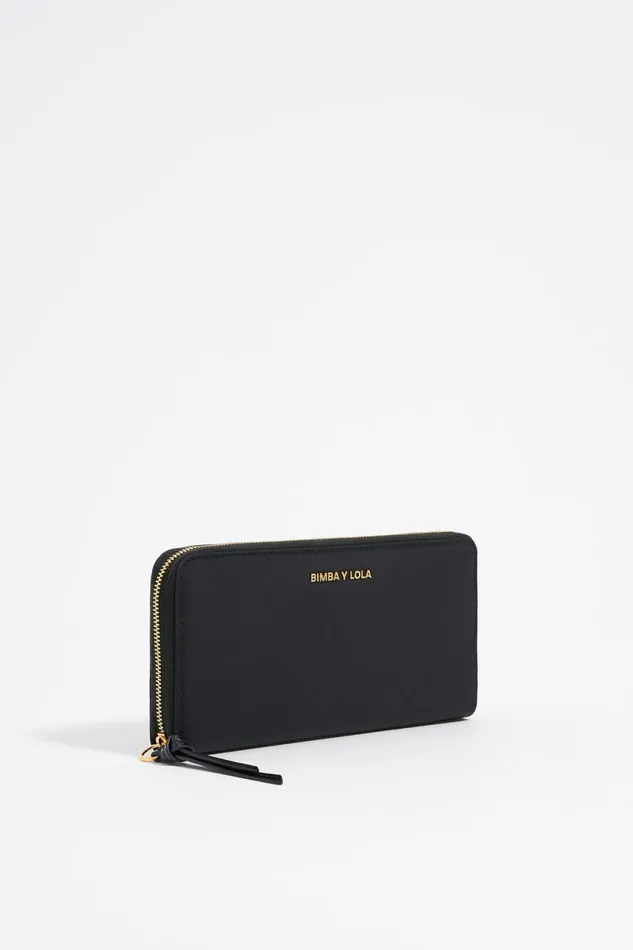 Black Nylon Horizontal Wallet Black Women Bimba Y Lola Billfolds
