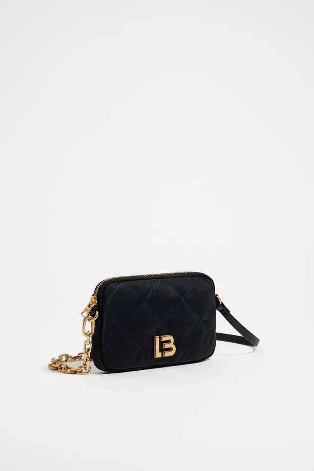 Black Padded Nylon Mini Bag Black Women Bimba Y Lola Mini Bags
