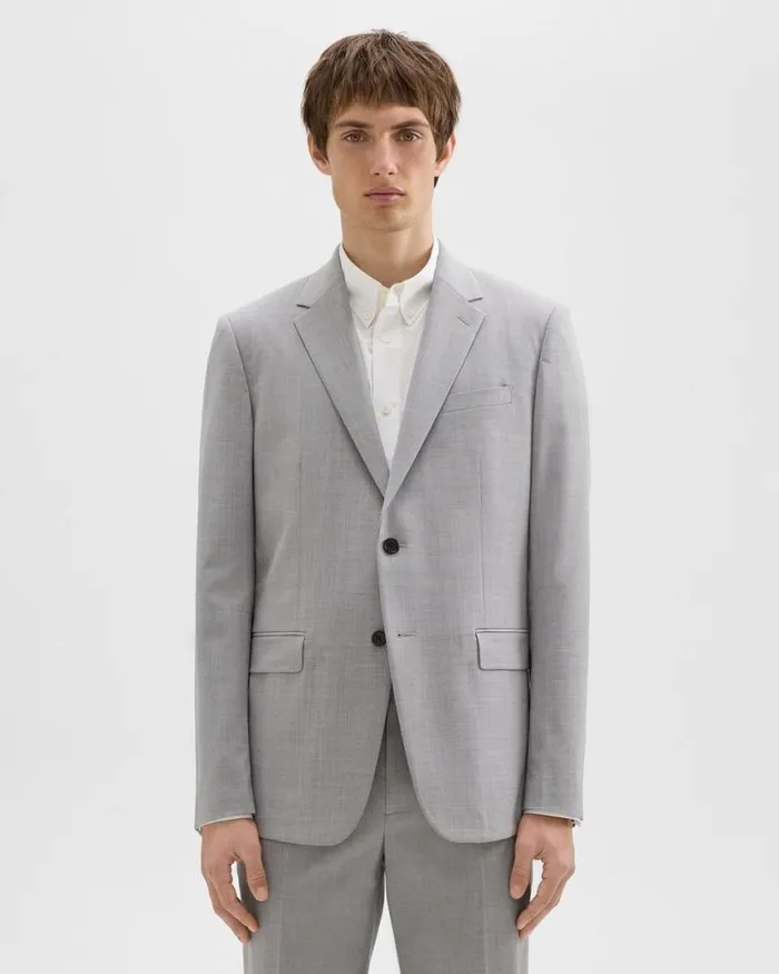 Blazers Jackets Men Theory Chambers Blazer In Stretch Wool Vapor Melange