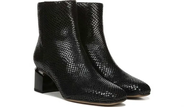 Boots Women Franco Sarto Franco Marquee Bootie Black Snake Print Leather
