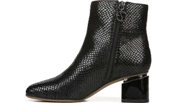 Boots Women Franco Sarto Franco Marquee Bootie Black Snake Print Leather