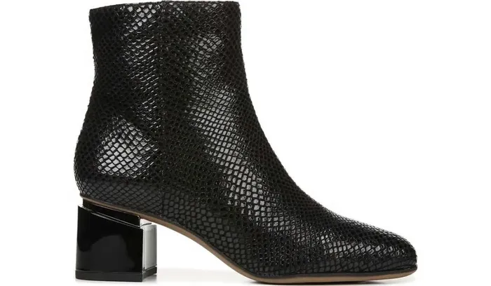Boots Women Franco Sarto Franco Marquee Bootie Black Snake Print Leather