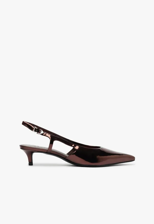 Boris Kitten Sling Pump Dark Brown Women Schutz Shoes