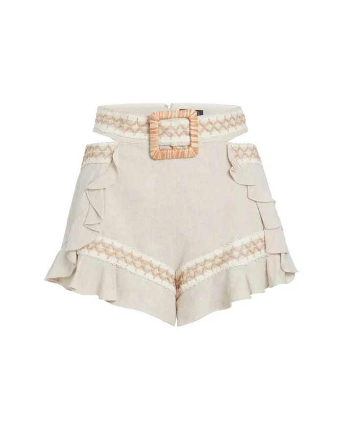 Bottoms Women PatBO Jute Trim Cutout Shorts FINAL SALE