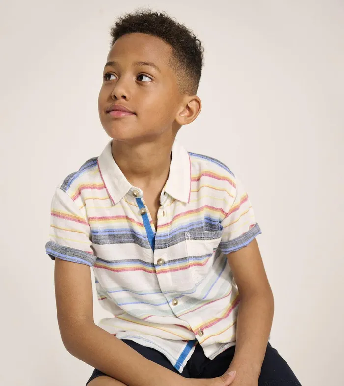 Boys Summer Stripe Short Sleeve Button Down Hatley