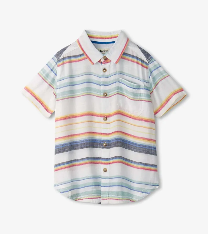 Boys Summer Stripe Short Sleeve Button Down Hatley