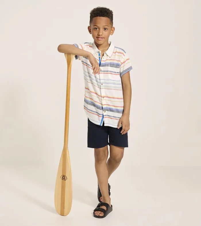 Boys Summer Stripe Short Sleeve Button Down Hatley