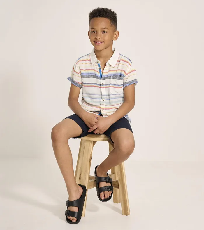 Boys Summer Stripe Short Sleeve Button Down Hatley