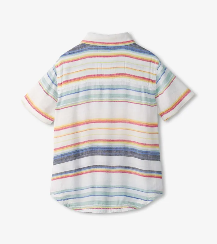 Boys Summer Stripe Short Sleeve Button Down Hatley