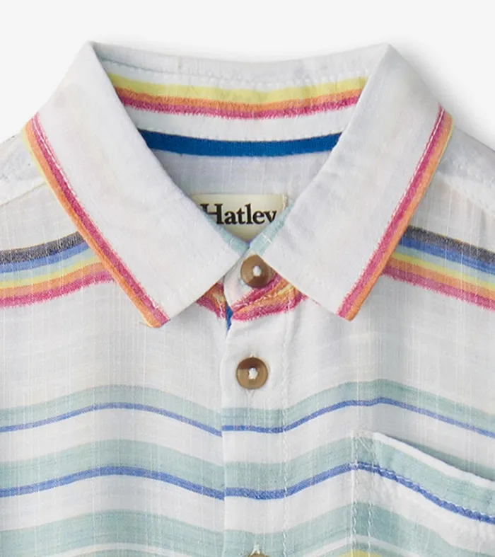 Boys Summer Stripe Short Sleeve Button Down Hatley