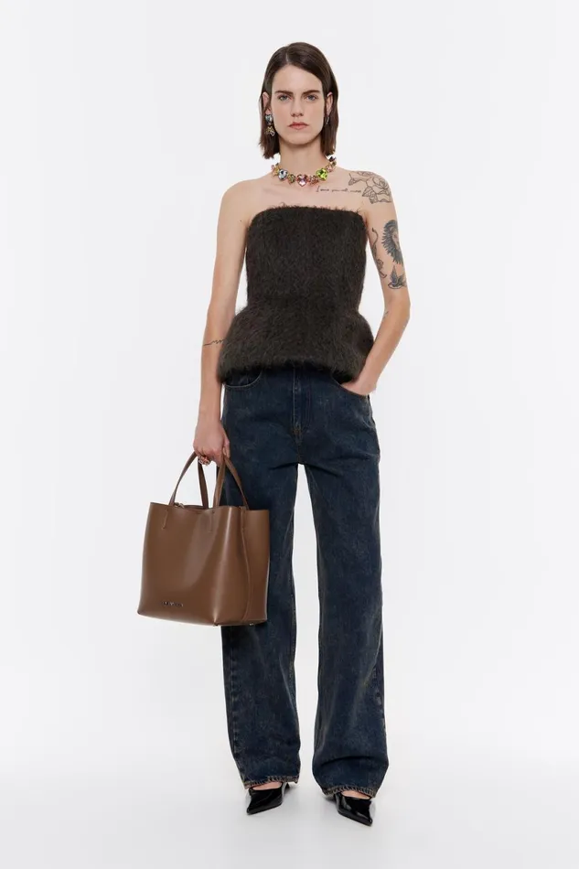 Brown Mohair Top Brown Women Bimba Y Lola Shirts