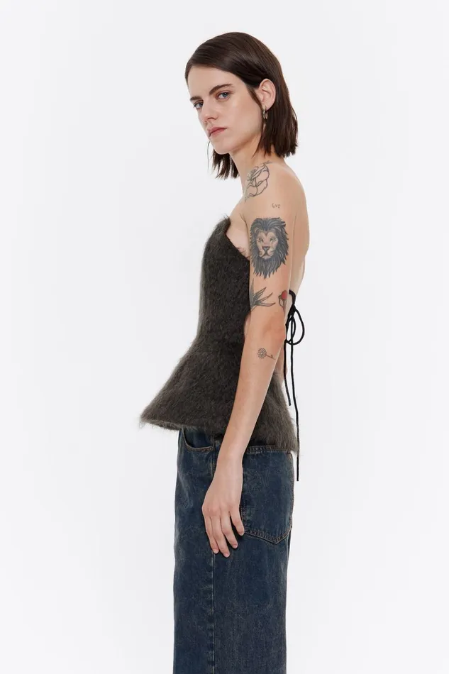 Brown Mohair Top Brown Women Bimba Y Lola Shirts Brown Mohair Top Brown Women Bimba Y Lola Shirts