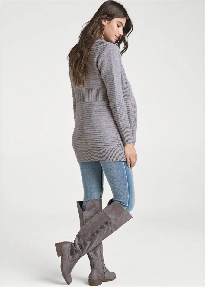 CABLE KNIT CARDIGAN Grey Women VENUS Cardigans and Dusters