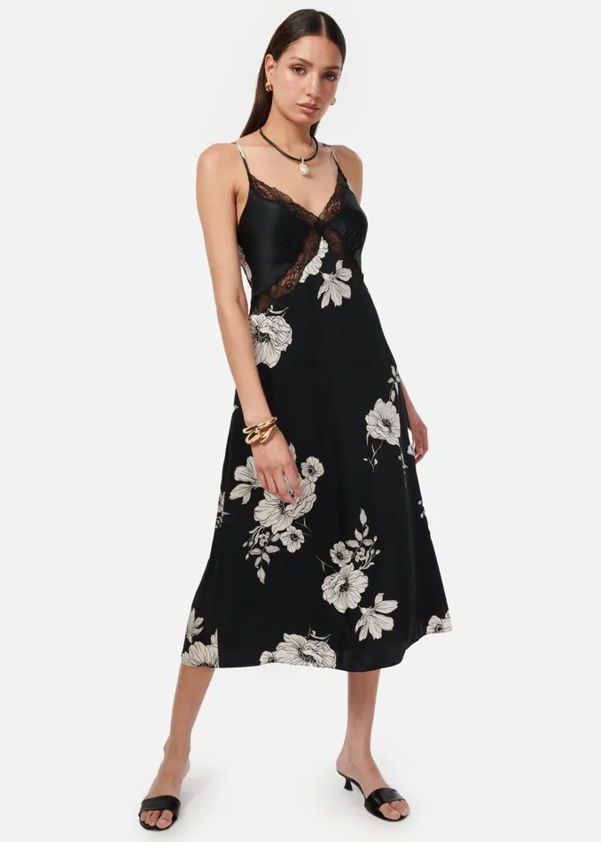 CAMI NYC Dresses Women Marilyn Dress Black Botanical